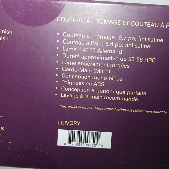 La Cote Homeware Designs Cheese Set Bread & Cheese Knife - Picture 2 of 7